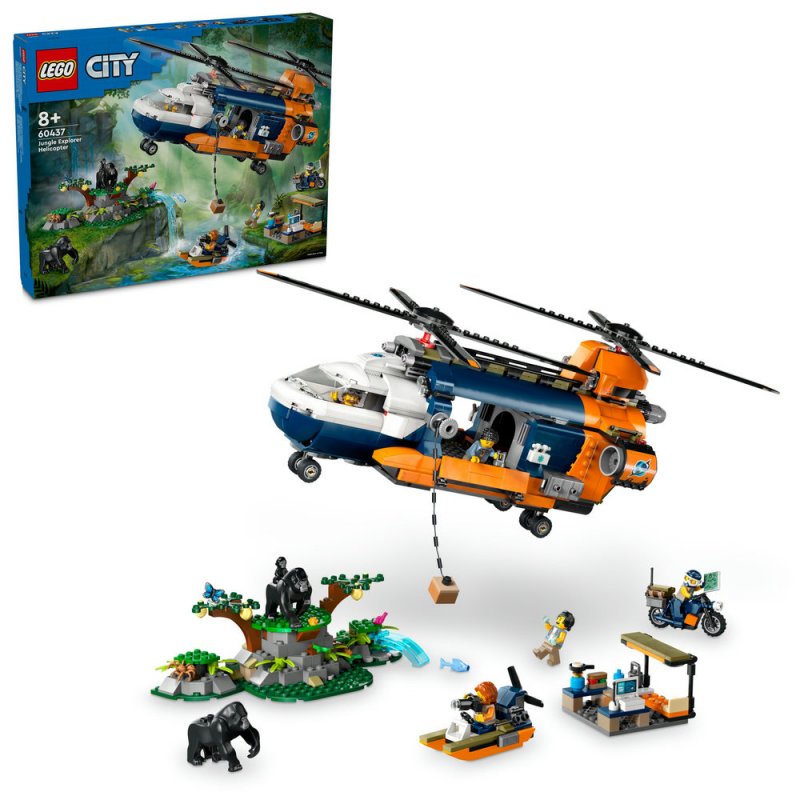 LEGO® City 60437 Helikoptéra na průzkum džungle v základním táboře