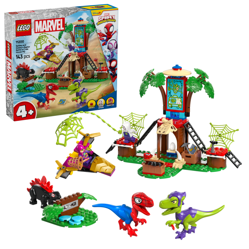 LEGO® Marvel 11200 Spidey, Gobby a raptoří bitva na základně na stromě