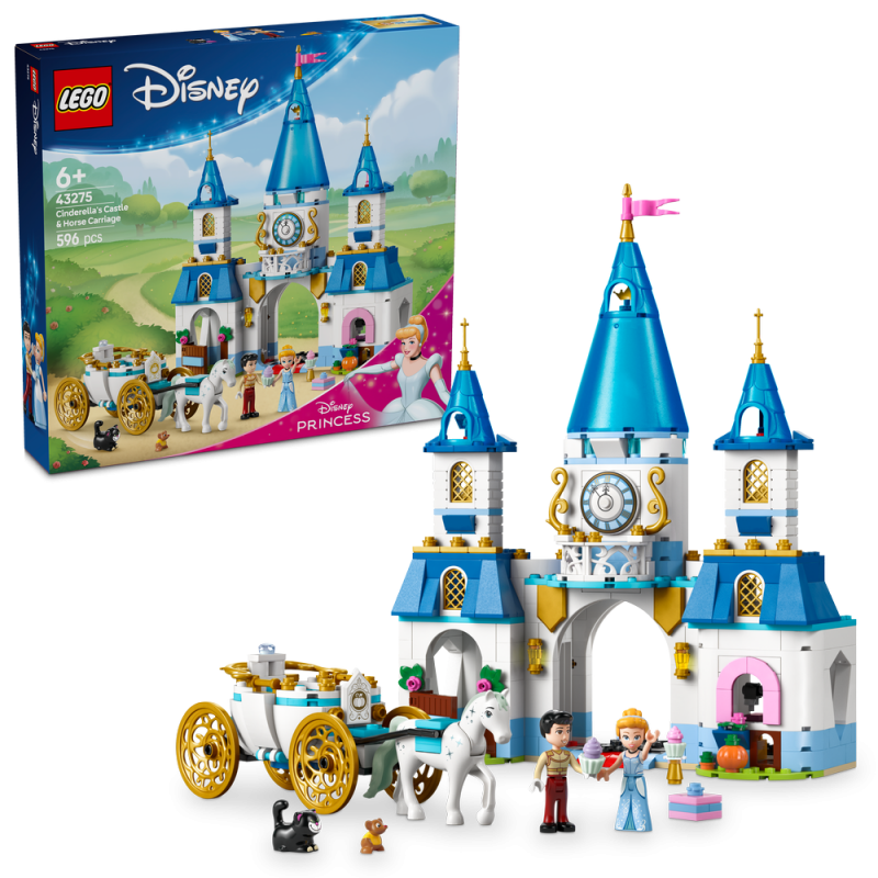 LEGO® │ Disney Princess 43275 Popelčin zámek a kočár s koňmi