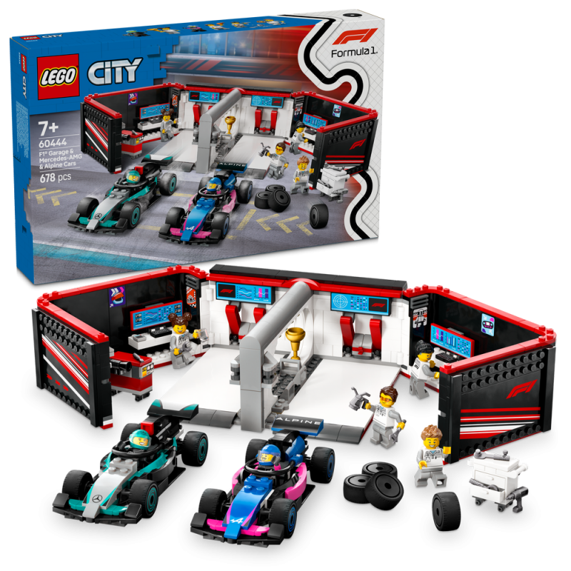 LEGO® City 60444 Garáž F1® a vozy Mercedes-AMG a Alpine