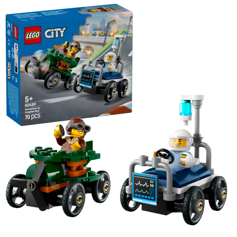 LEGO® City 60459 Závodní balíček: Letadlo vs. nemocniční lůžko