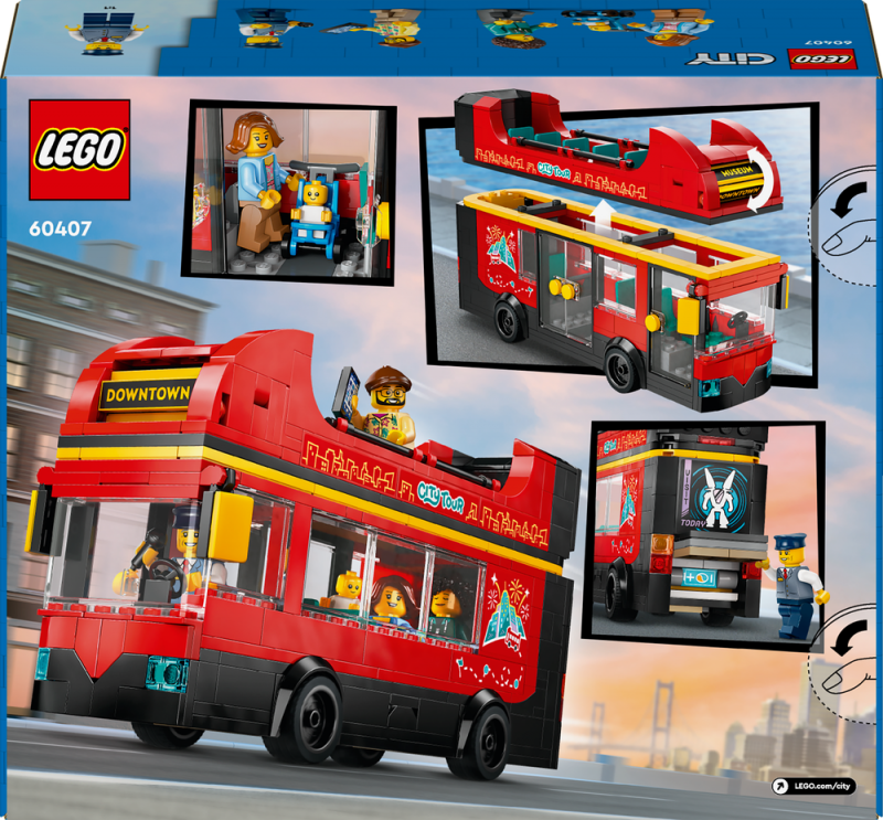 LEGO® City 60407 Červený dvoupodlažní vyhlídkový autobus