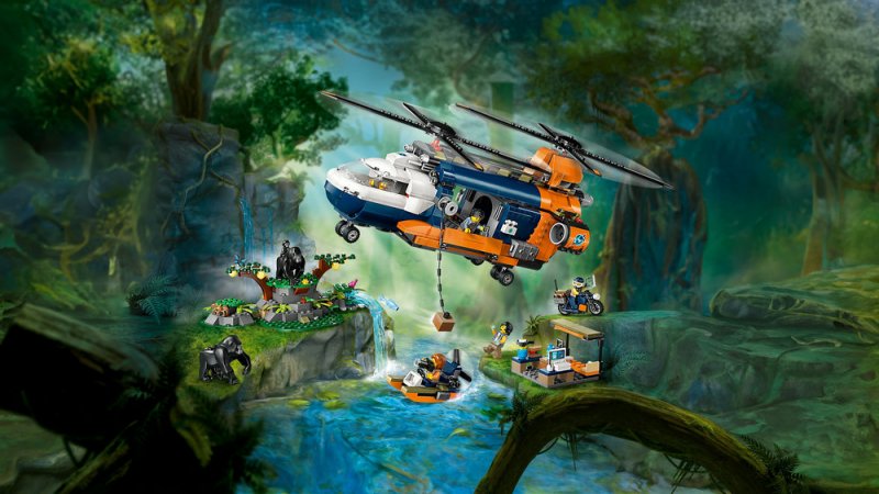 LEGO® City 60437 Helikoptéra na průzkum džungle v základním táboře