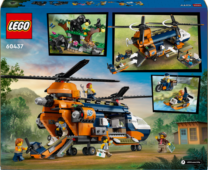 LEGO® City 60437 Helikoptéra na průzkum džungle v základním táboře