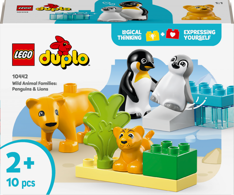 LEGO® DUPLO® 10442 Rodinky divokých zvířat: Tučňáci a lvi