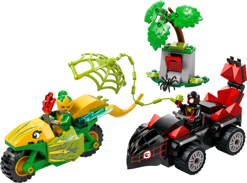 LEGO® Marvel 11198 Spin, Electro a honička s dinosauřím vozidlem