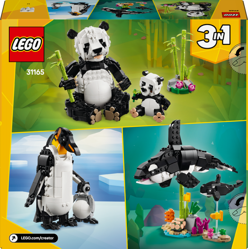 LEGO® Creator 3v1 31165 Divoká zvířata: Pandí rodinka