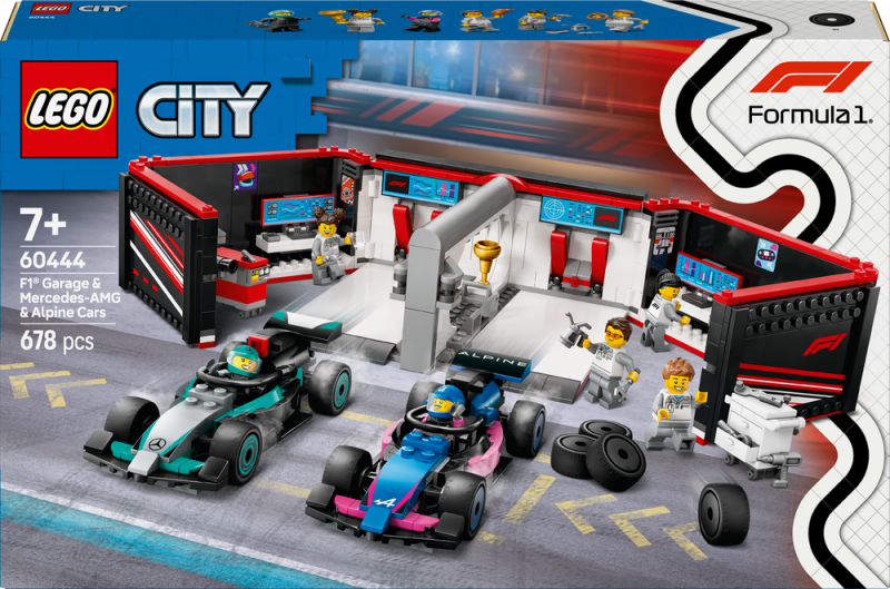 LEGO® City 60444 Garáž F1® a vozy Mercedes-AMG a Alpine