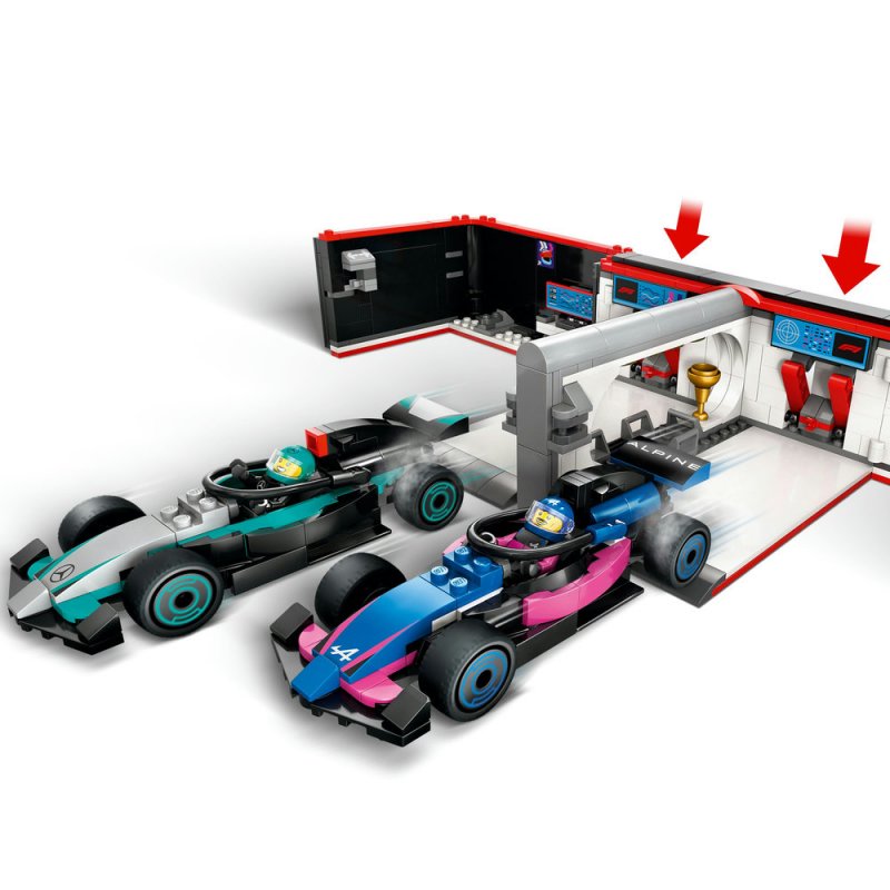 LEGO® City 60444 Garáž F1® a vozy Mercedes-AMG a Alpine