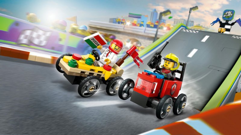 LEGO® City 60458 Závodní balíček: Rozvoz pizzy vs. hasičské auto