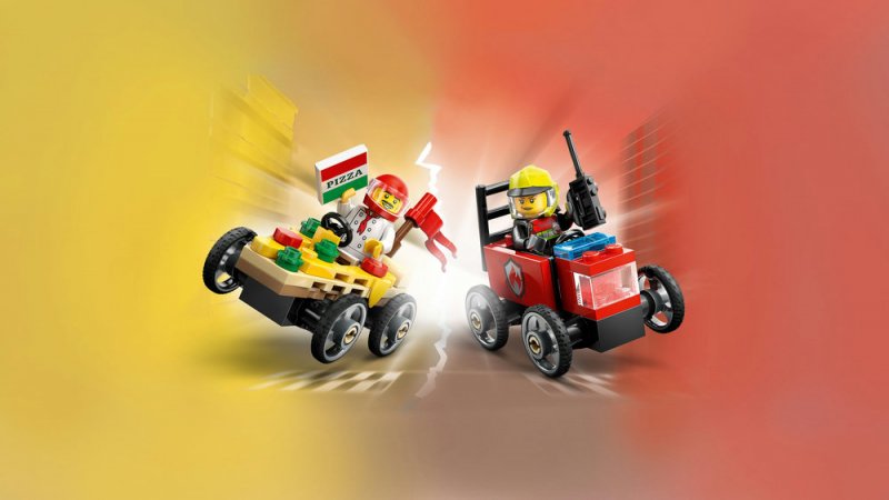 LEGO® City 60458 Závodní balíček: Rozvoz pizzy vs. hasičské auto