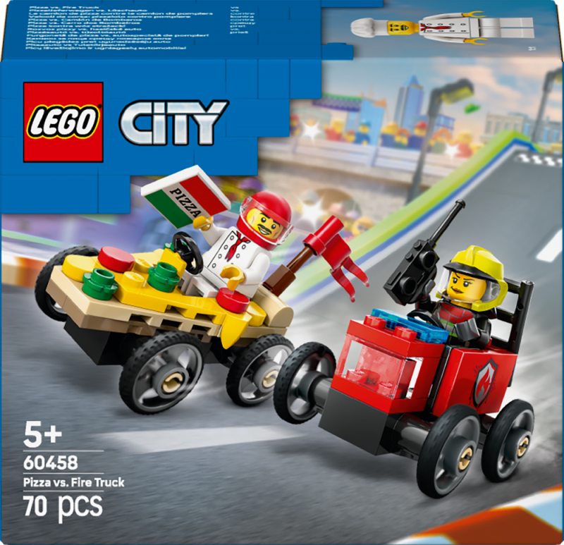 LEGO® City 60458 Závodní balíček: Rozvoz pizzy vs. hasičské auto