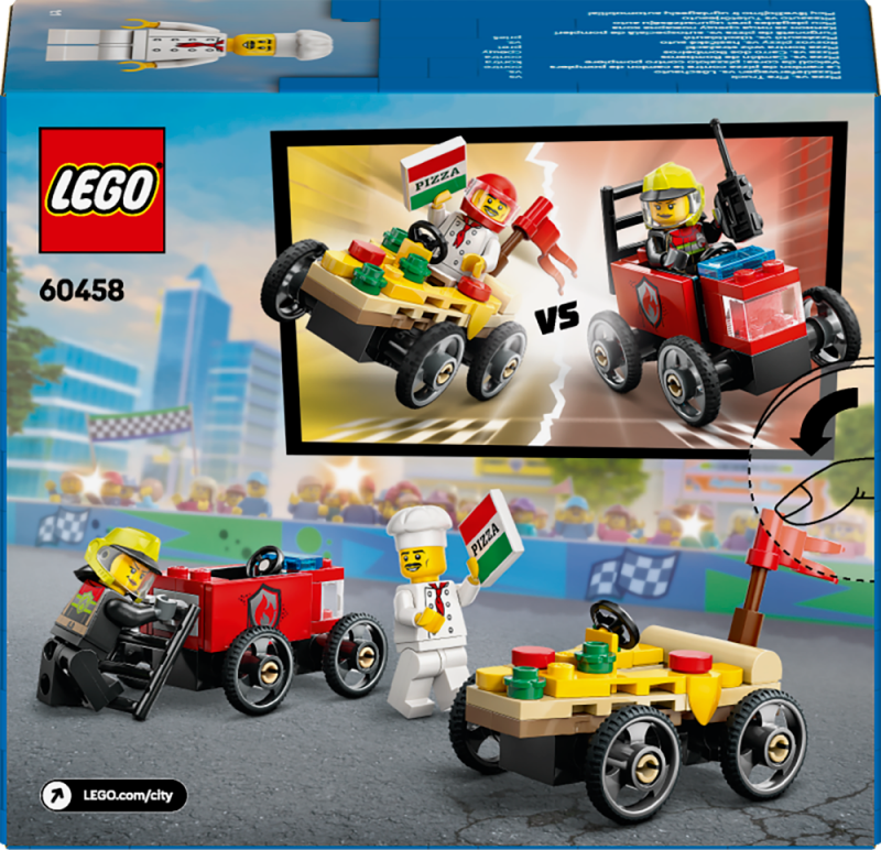 LEGO® City 60458 Závodní balíček: Rozvoz pizzy vs. hasičské auto