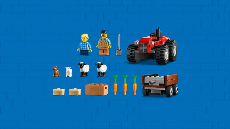 LEGO® City 60461 Červený traktor s přívěsem a ovcemi