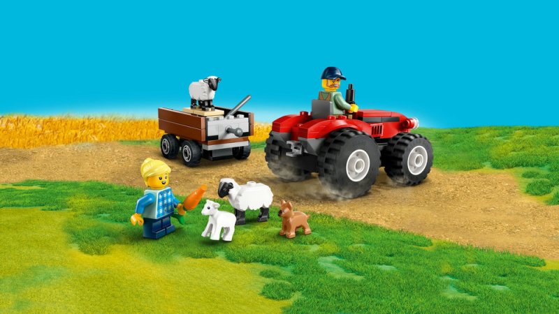 LEGO® City 60461 Červený traktor s přívěsem a ovcemi