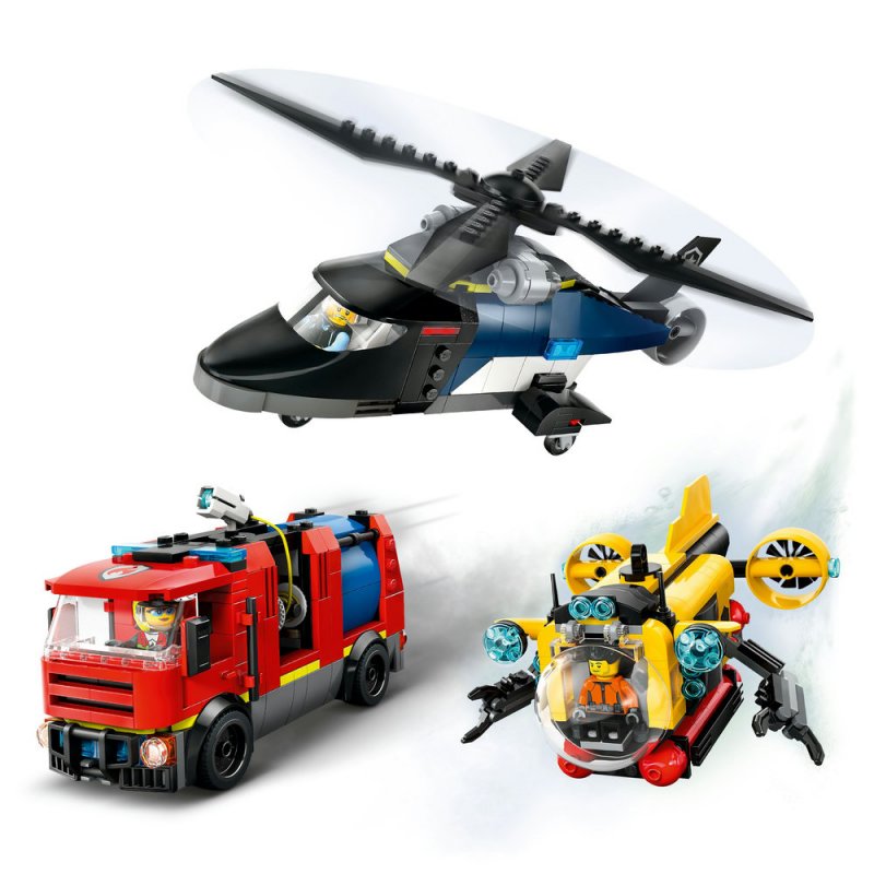 LEGO® City 60462 Remix: Helikoptéra, hasičský vůz a ponorka