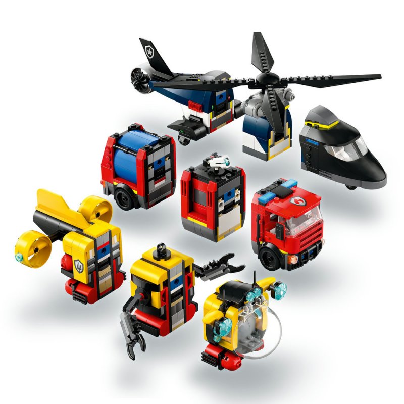 LEGO® City 60462 Remix: Helikoptéra, hasičský vůz a ponorka