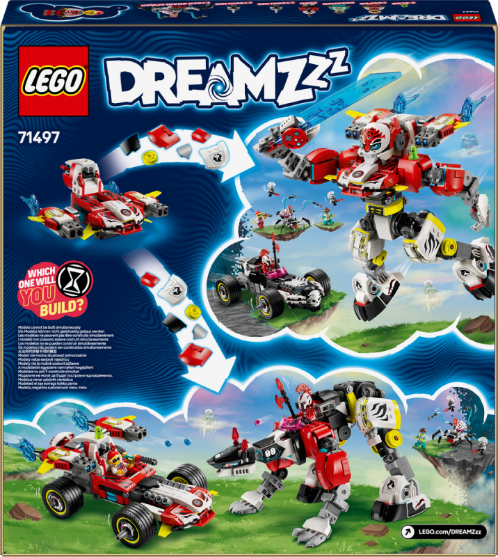 LEGO® DREAMZzz™ 71497 Cooperův tygří robot a Zerův hot rod