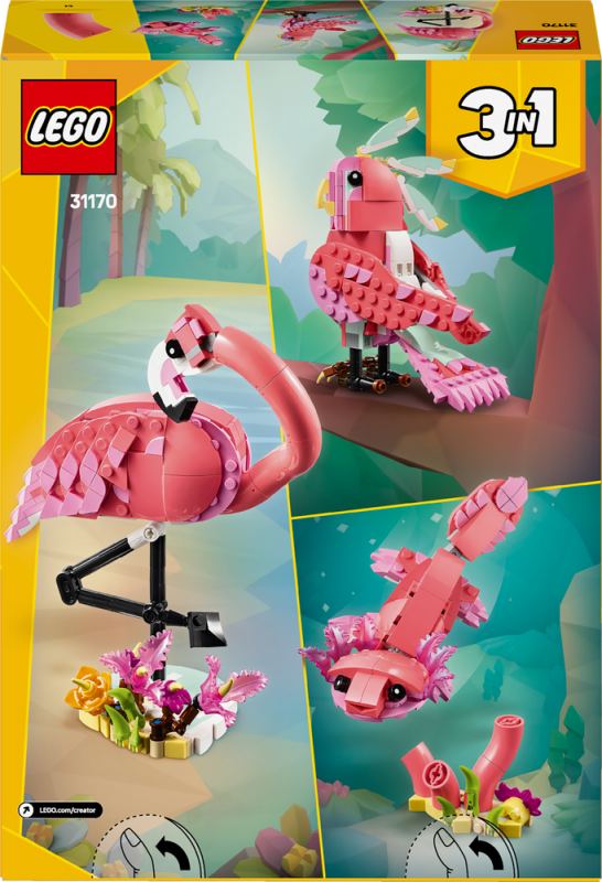 LEGO® Creator 3v1 31170 Divoká zvířata: Růžový plameňák